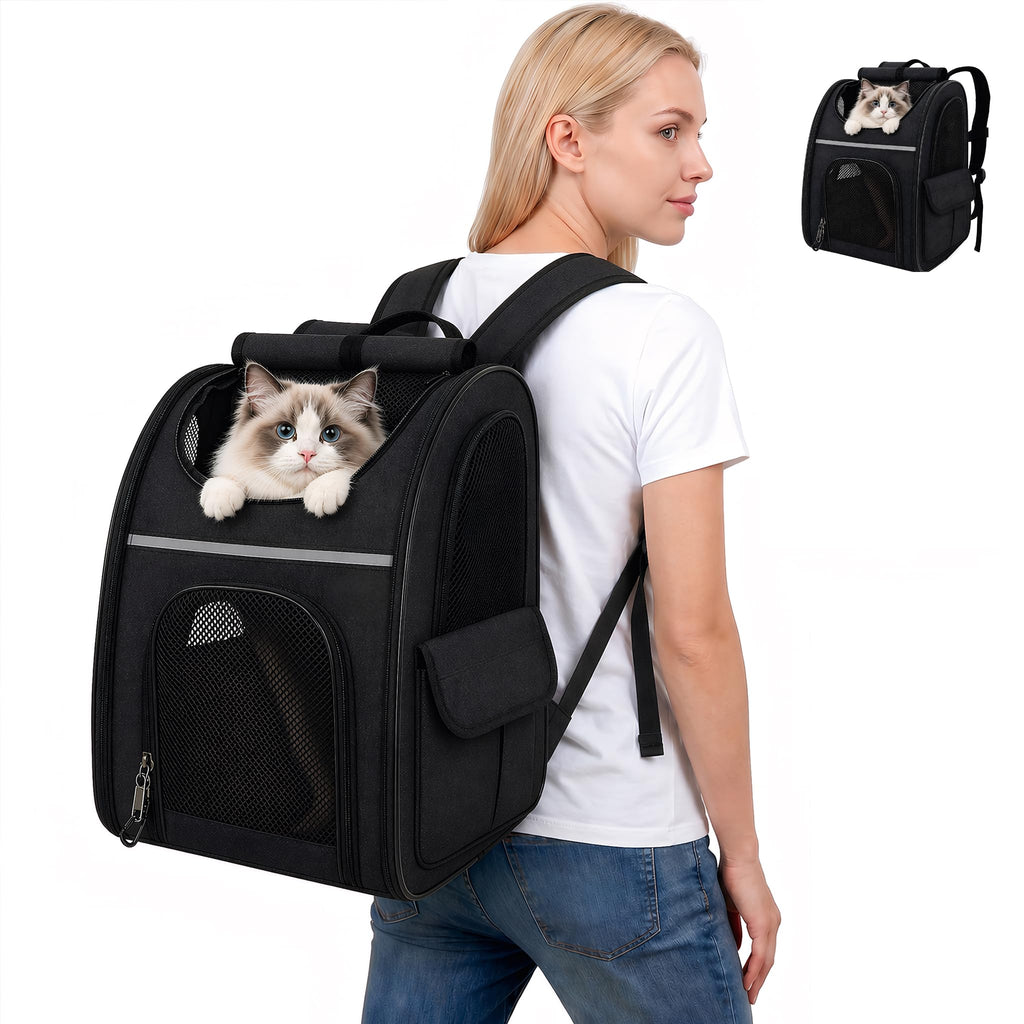 Expandable Cat Backpack Carrier with Breathable Mesh U699963