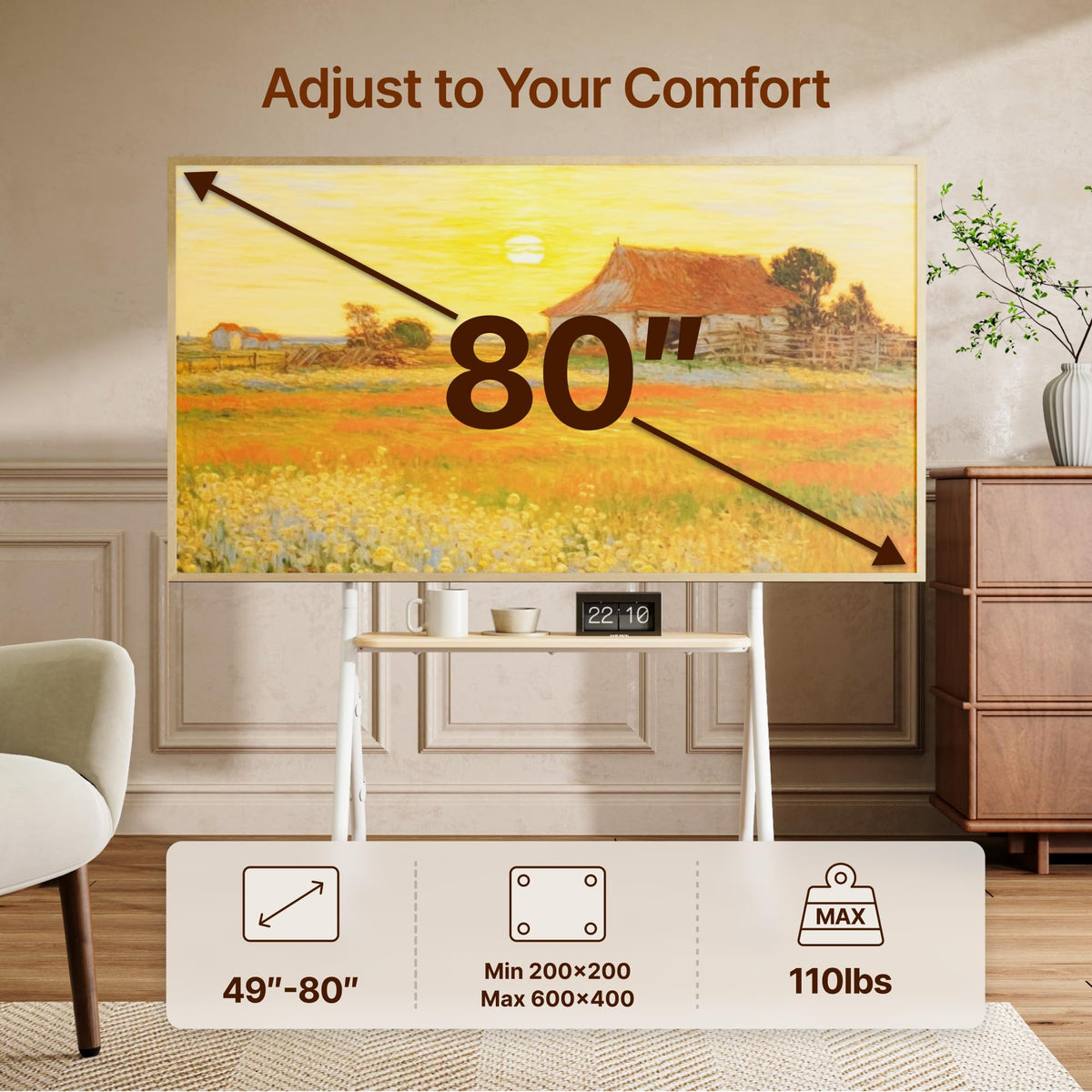 White Rolling TV Stand O43661
