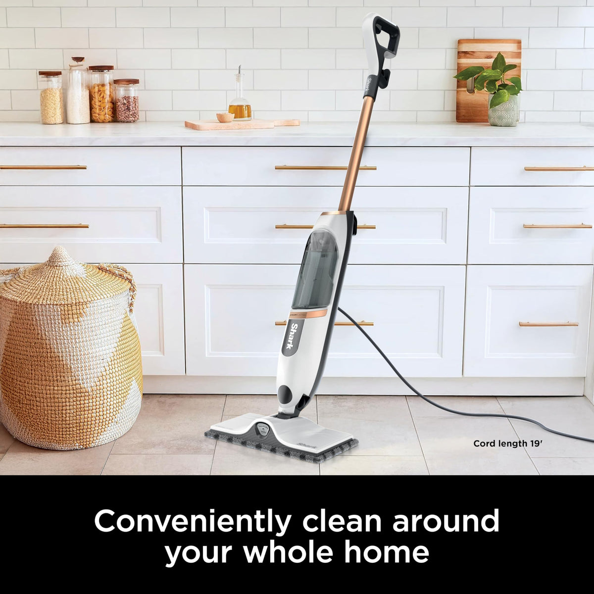 Steam Mop with 3 Steam Modes, 2 Washable Pads H9944
