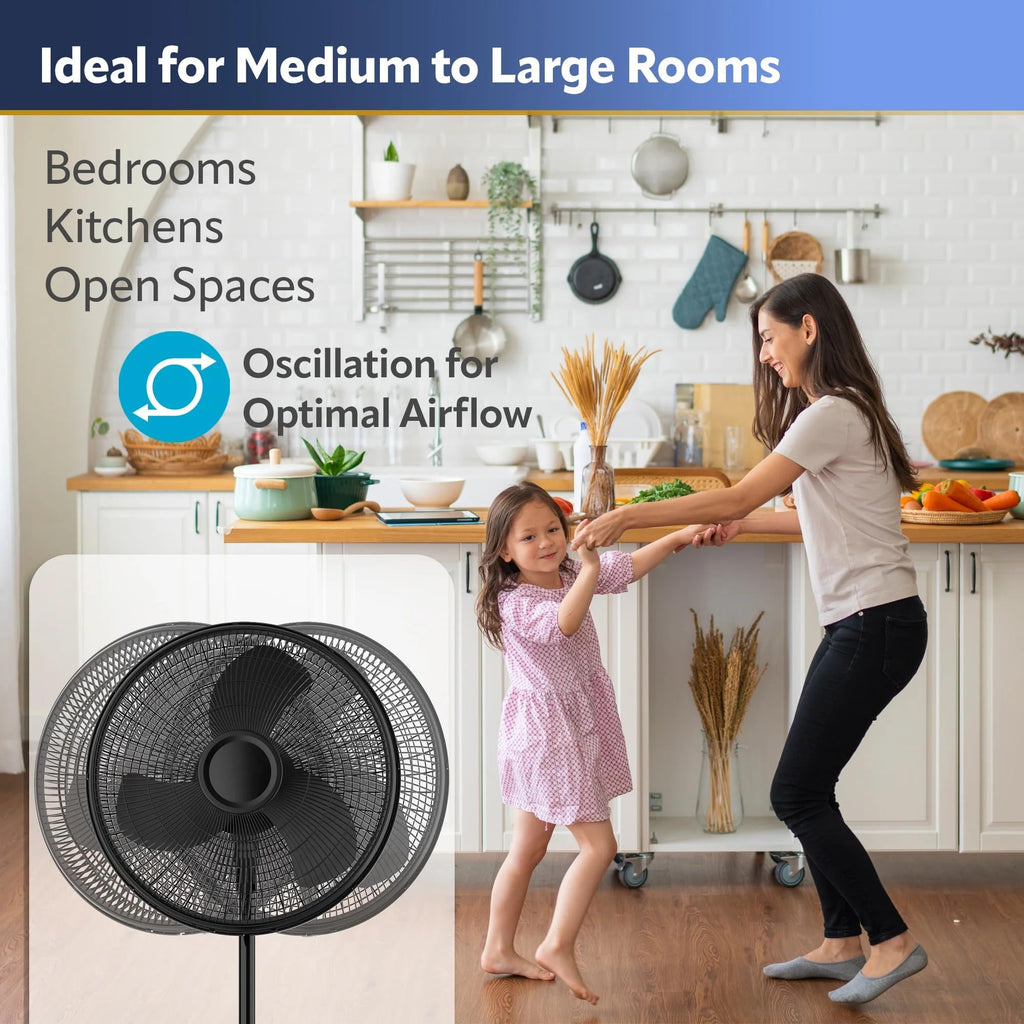 16" Oscillating Adjustable Pedestal Fan I136007