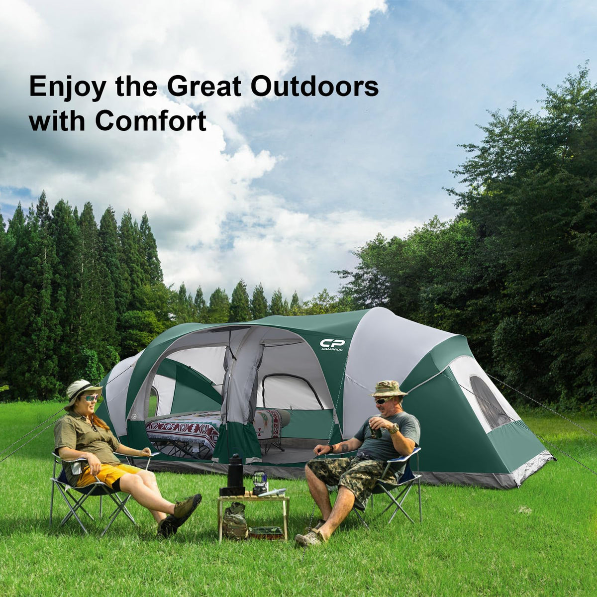 12 Person 3-Room Waterproof Camping Tent I434863