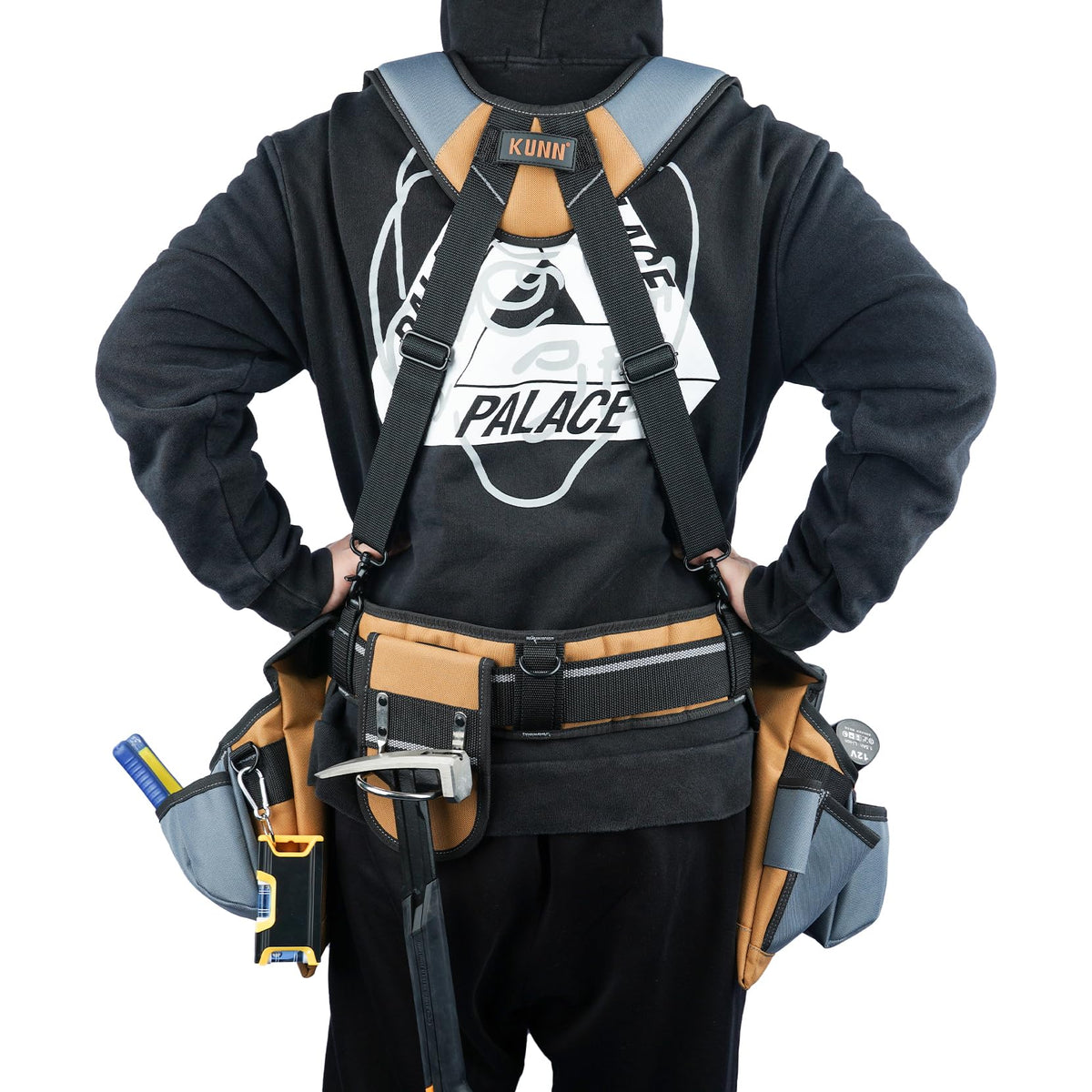Khaki Carpenter Tool Belt with Suspenders I62299