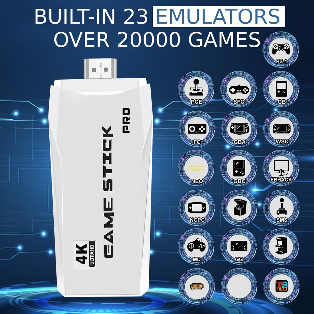 Retro Game Console with 4K HDMI and Wireless Controllers X705