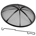 30 Inch Heavy Duty Metal Mesh Fire Pit Spark Screen with Handle & Poker P4155