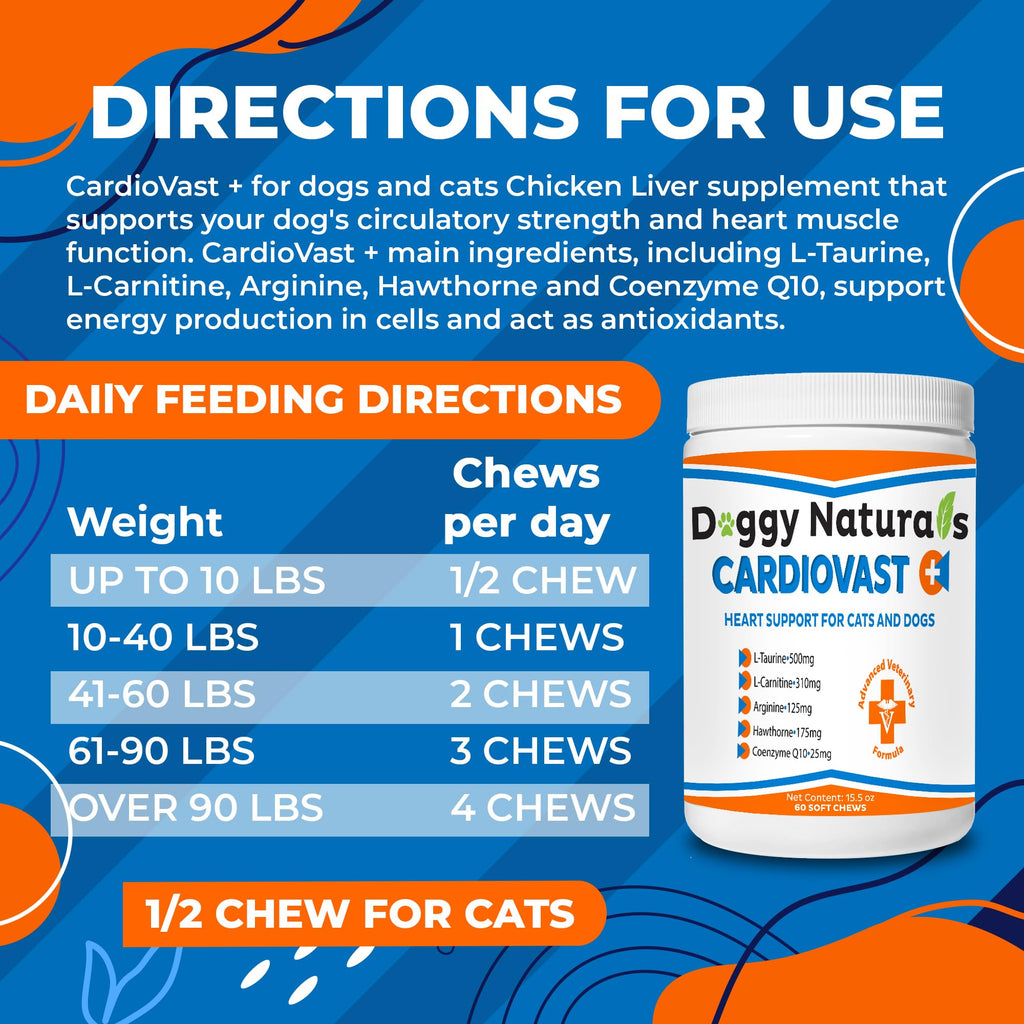 Cardio Support Supplement for Dogs and Cats, 60 Soft Chew K8019