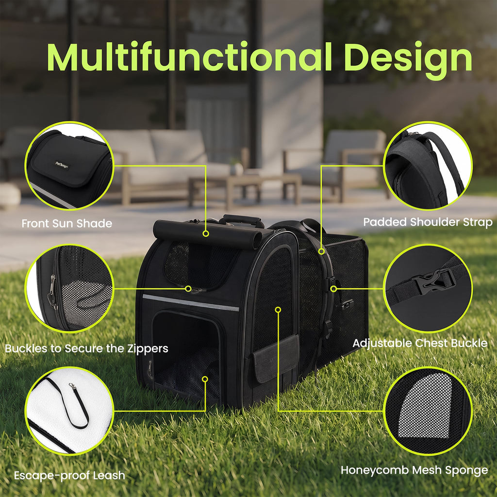 Expandable Cat Backpack Carrier with Breathable Mesh U699963