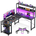 53 Inch L Shaped Gaming Desk with Hutch S576465
