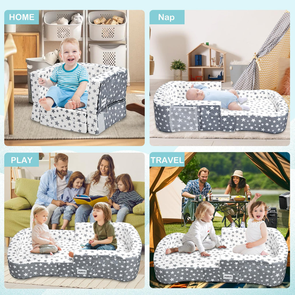 Portable Toddler Travel Bed & Chair 2-in-1 N14306