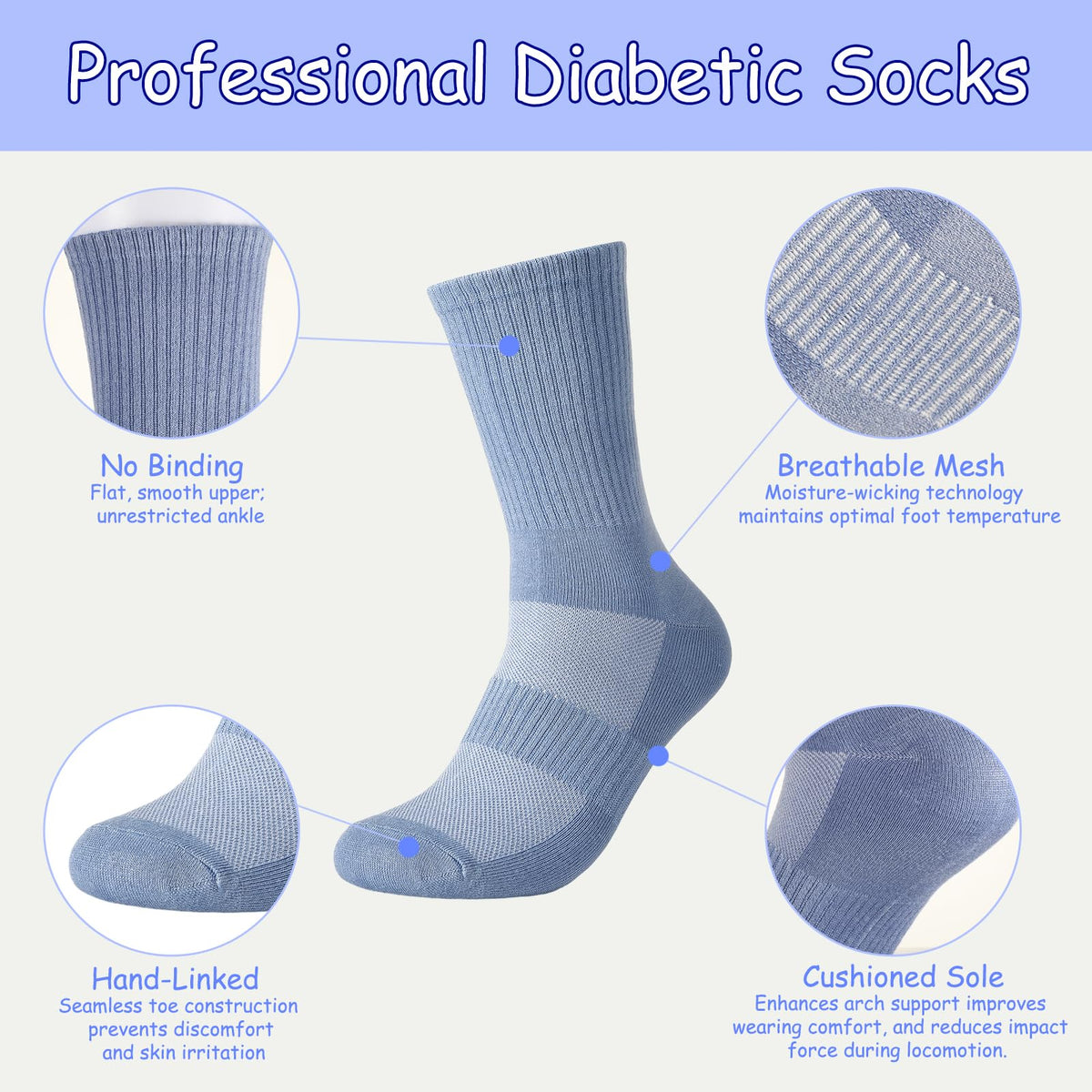 Bamboo Viscose Diabetic Socks for Women J604343