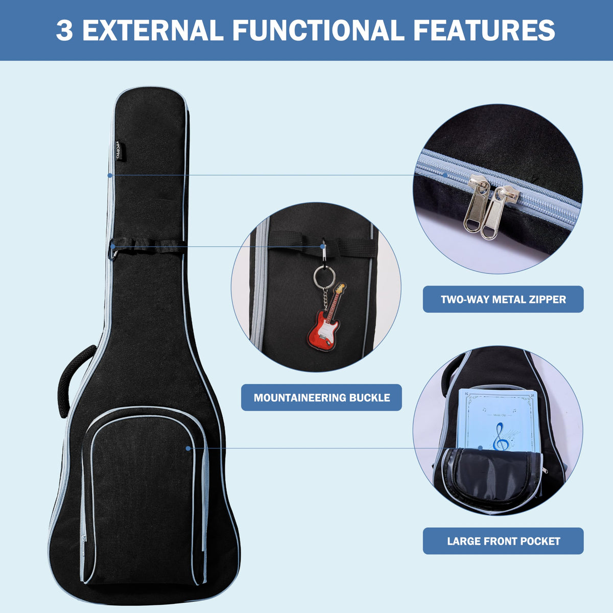 40 Inch 7mm Padded Waterproof Electric Guitar Gig Bag G695