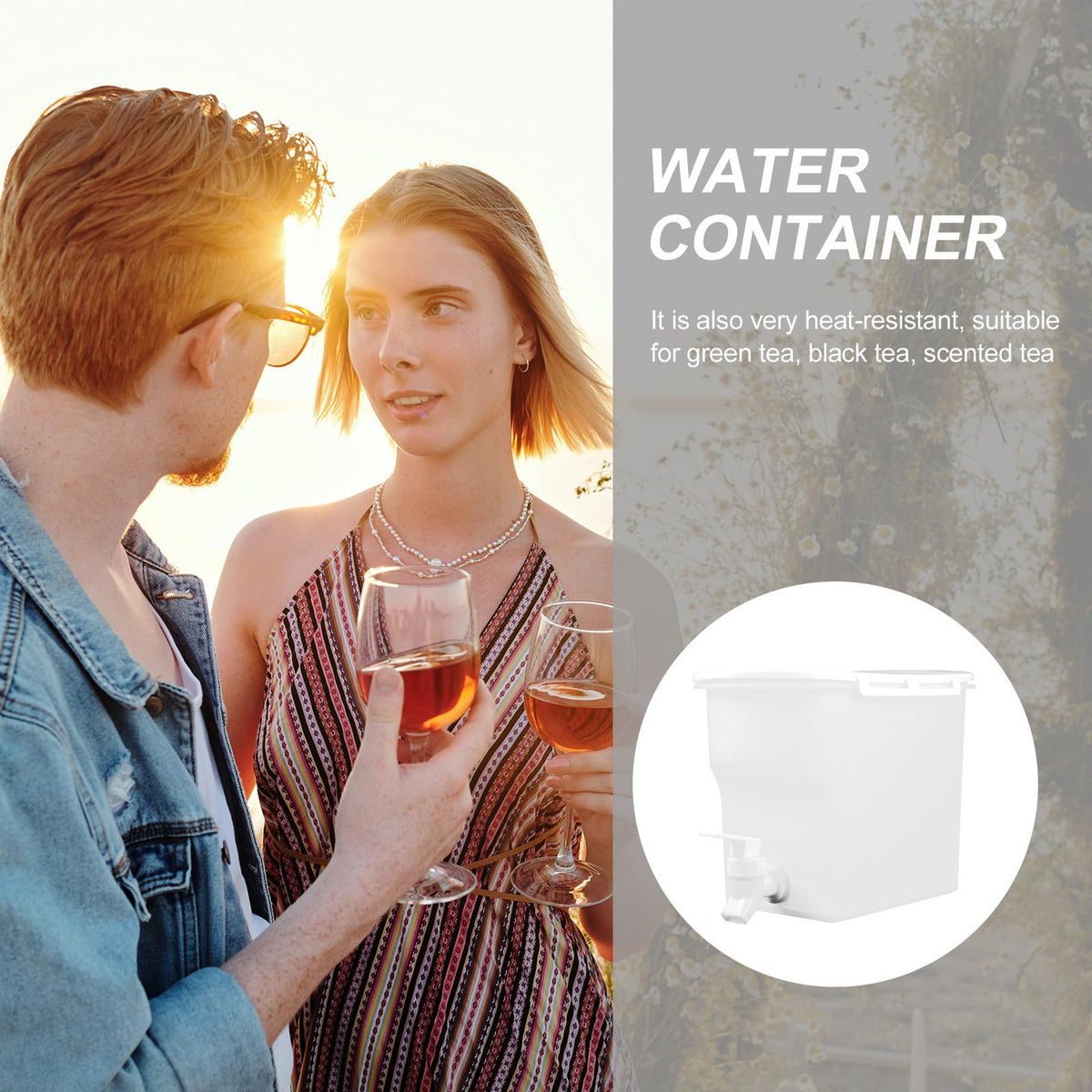 Water Jug with Faucet Large Capacity PP Container Y683729