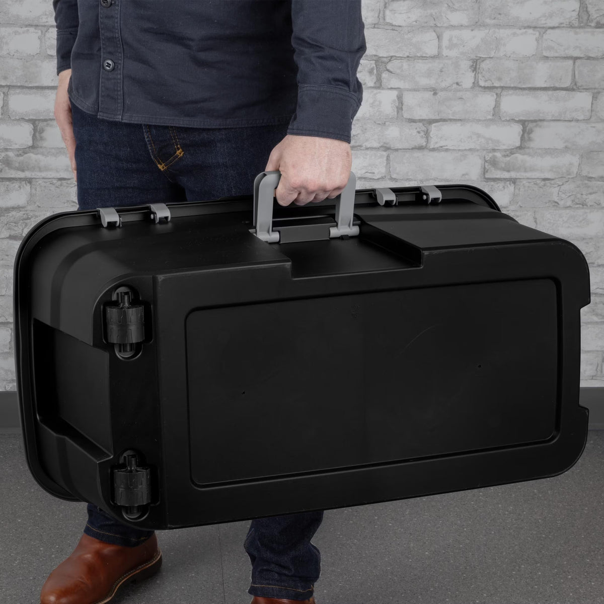 22 Gallon Black Wheeled Plastic Storage Trunk H509708