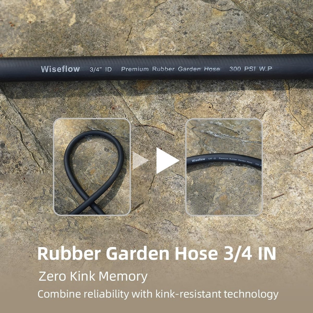 50FT Heavy Duty Rubber Garden Hose E710949