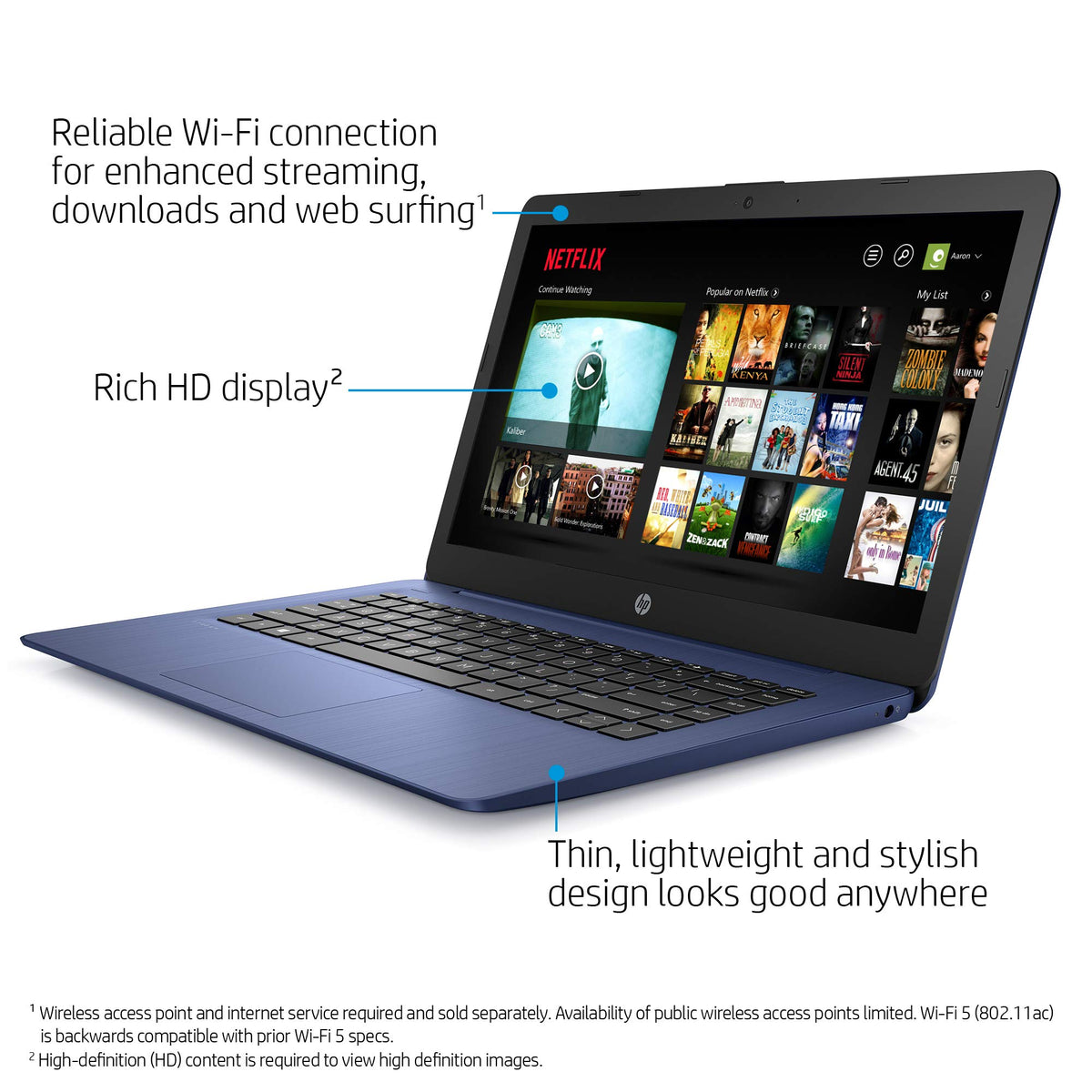 14-inch Laptop, Intel Celeron N4000, 4 GB RAM, 32 GB eMMC, Royal Blue Z486995