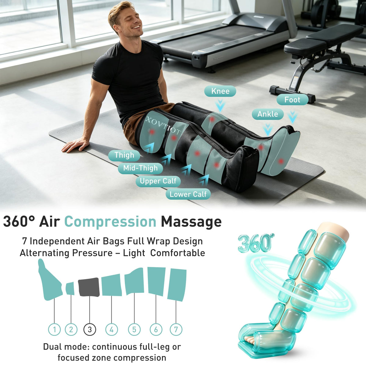 Air Compression Leg Massager with 6 Modes 3 Pressure Levels L558839