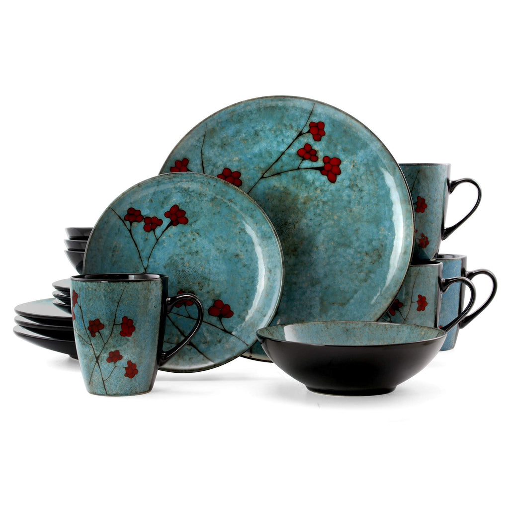 16 Piece Dinnerware Set in Blue J213643