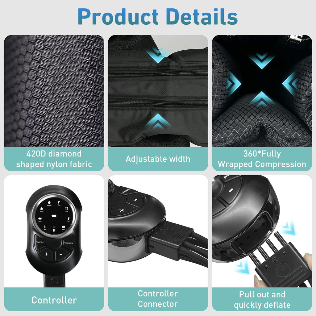 Air Compression Leg Massager with 6 Modes 3 Pressure Levels L558839