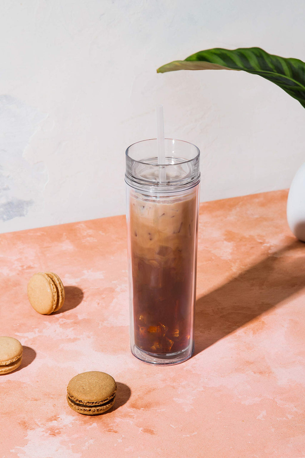 Clear 16oz Insulated Double Wall Acrylic Tumbler with Lid and Straw Z55370