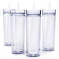 Clear 16oz Insulated Double Wall Acrylic Tumbler with Lid and Straw Z55370