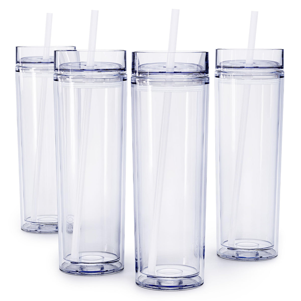 Clear 16oz Insulated Double Wall Acrylic Tumbler with Lid and Straw Z55370