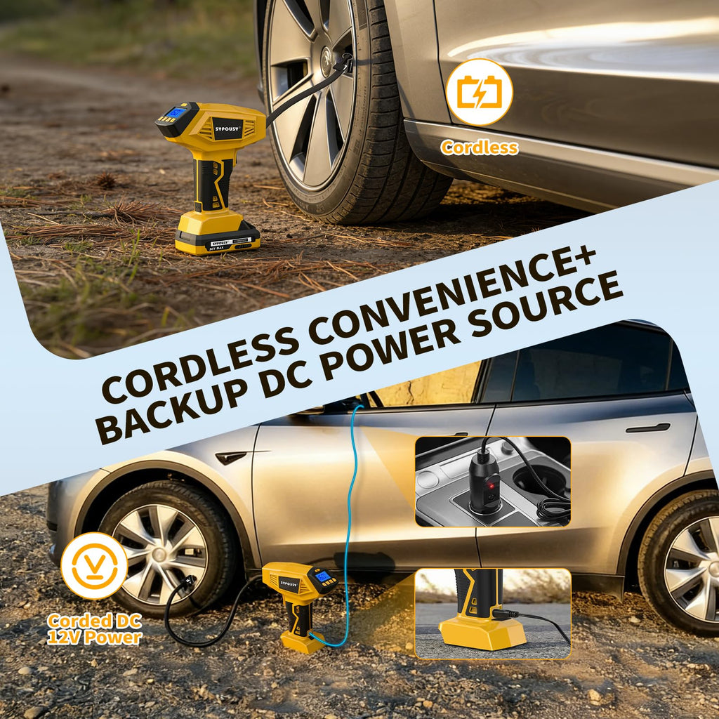 Cordless Tire Inflator Portable Air Compressor 160PSI C4187