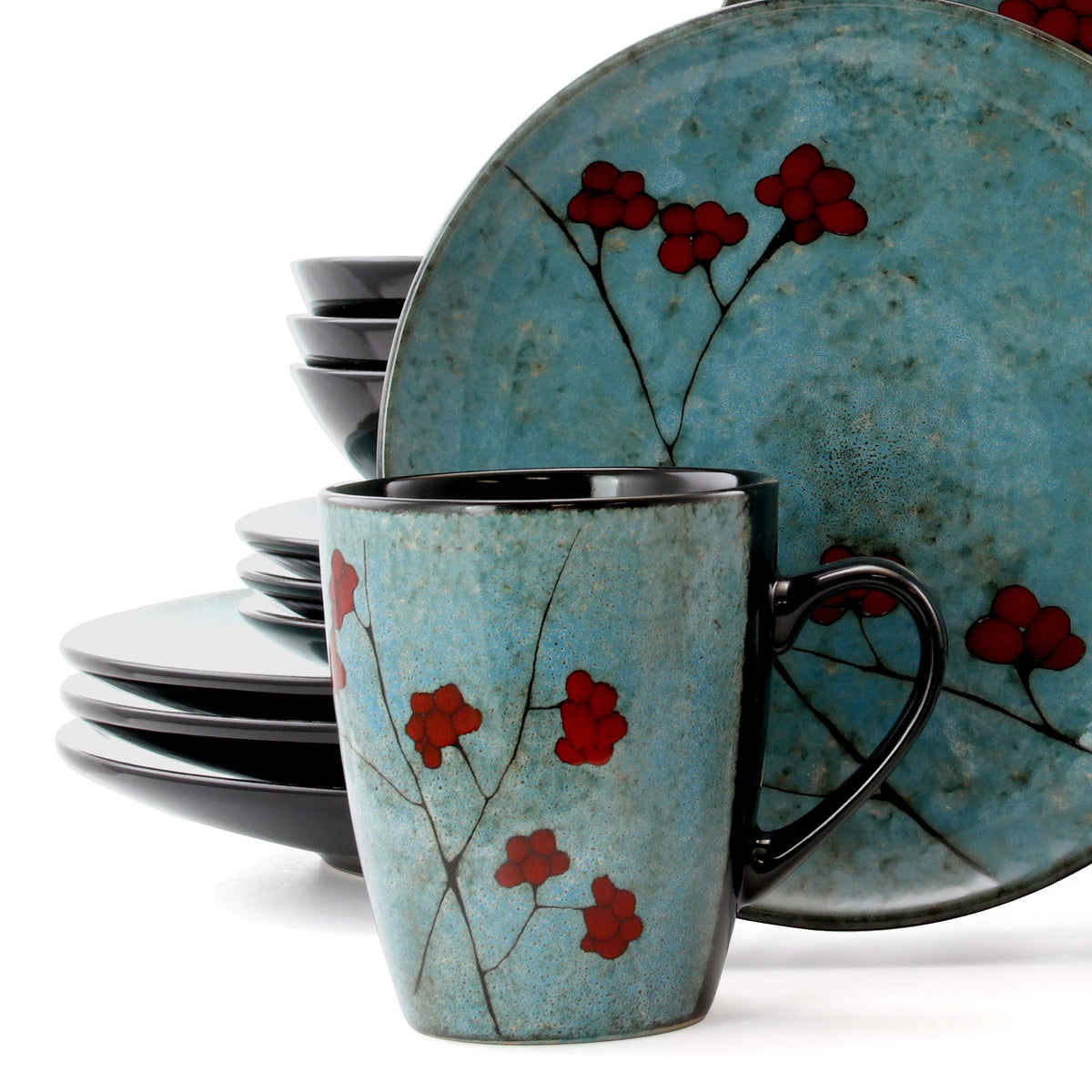 16 Piece Dinnerware Set in Blue J213643
