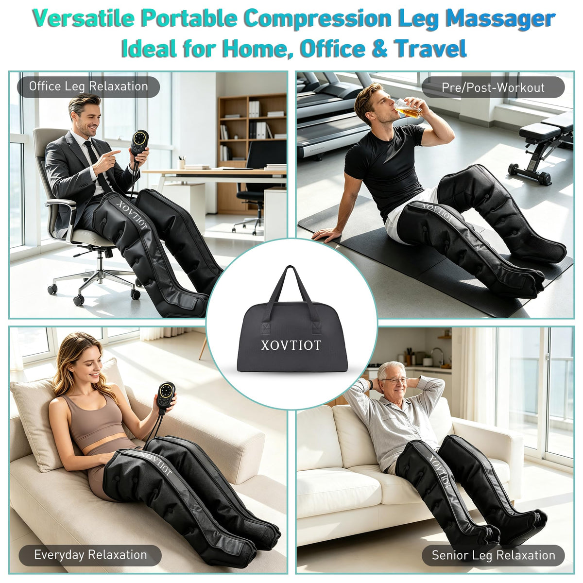 Air Compression Leg Massager with 6 Modes 3 Pressure Levels L558839
