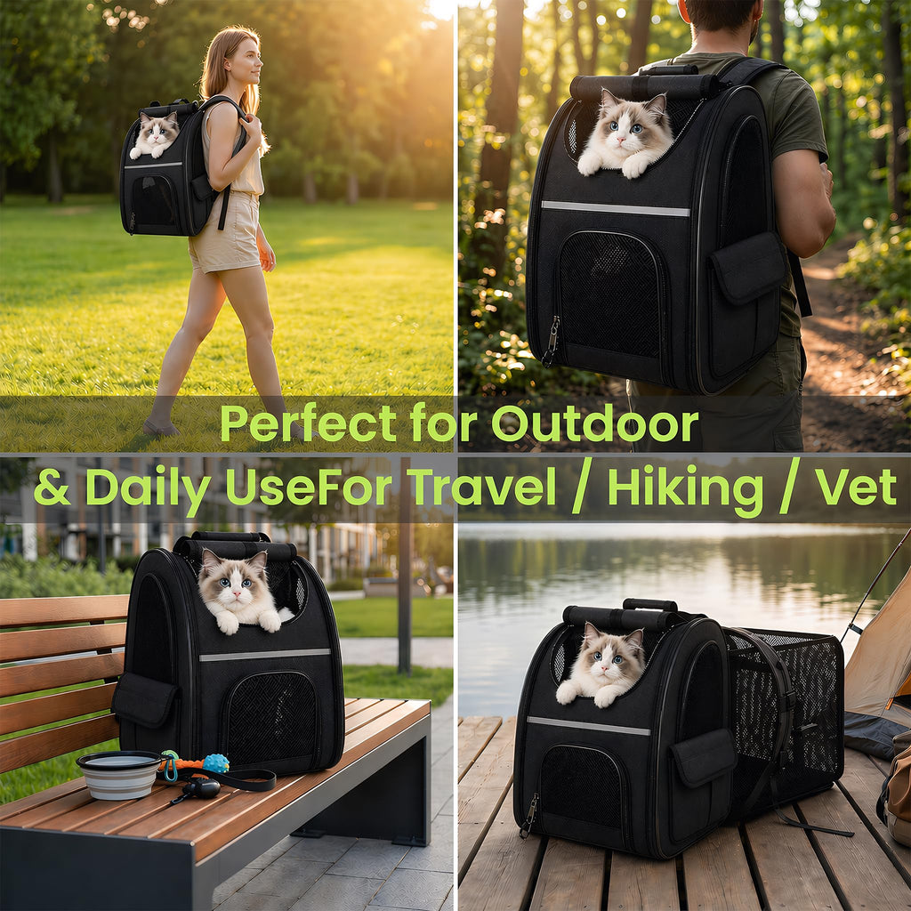 Expandable Cat Backpack Carrier with Breathable Mesh U699963