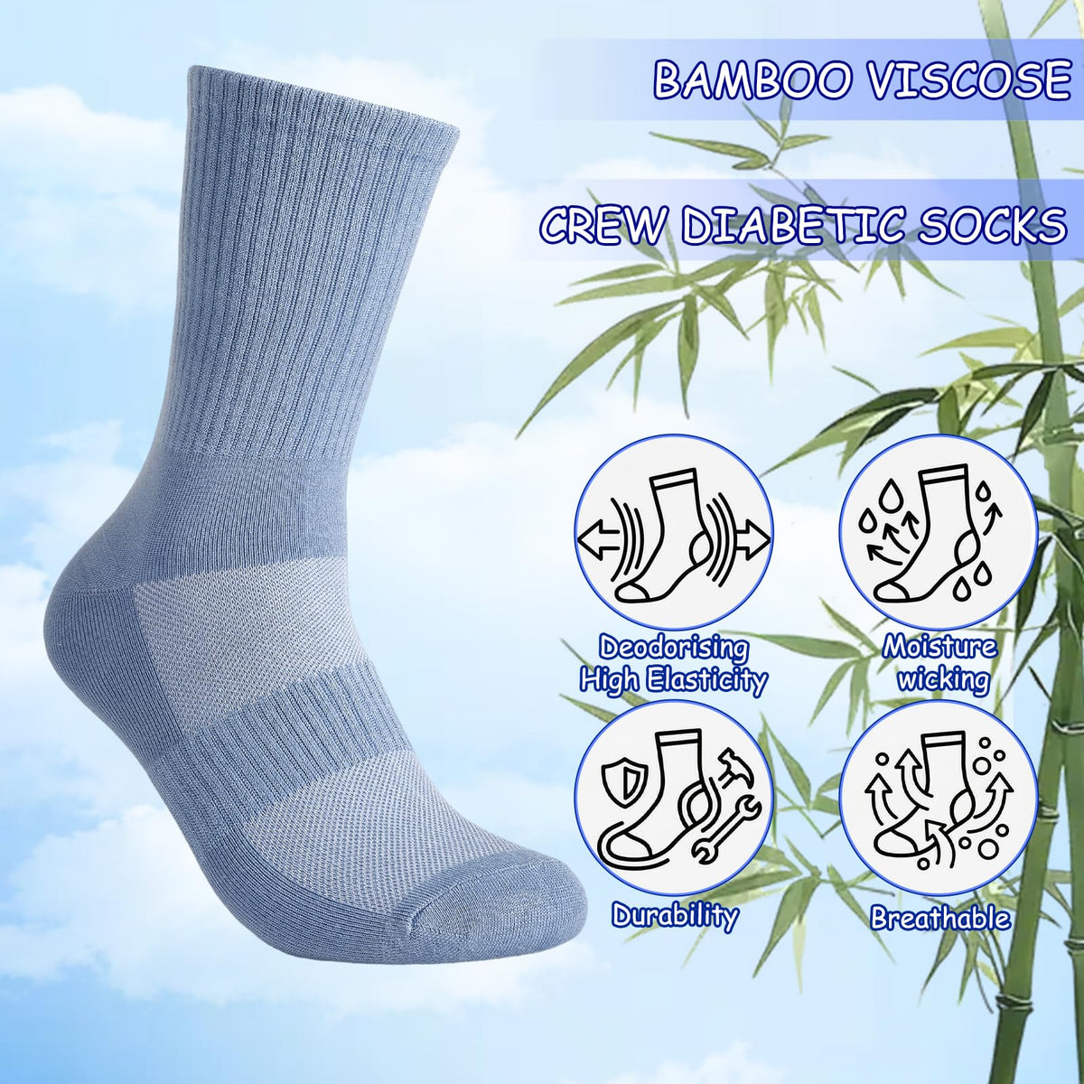 Bamboo Viscose Diabetic Socks for Women J604343