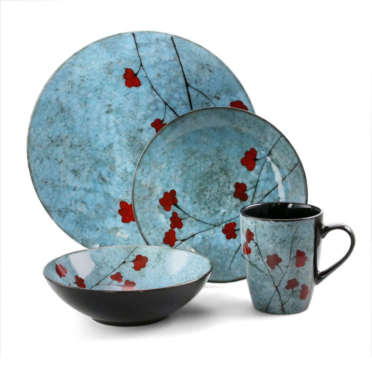 16 Piece Dinnerware Set in Blue J213643