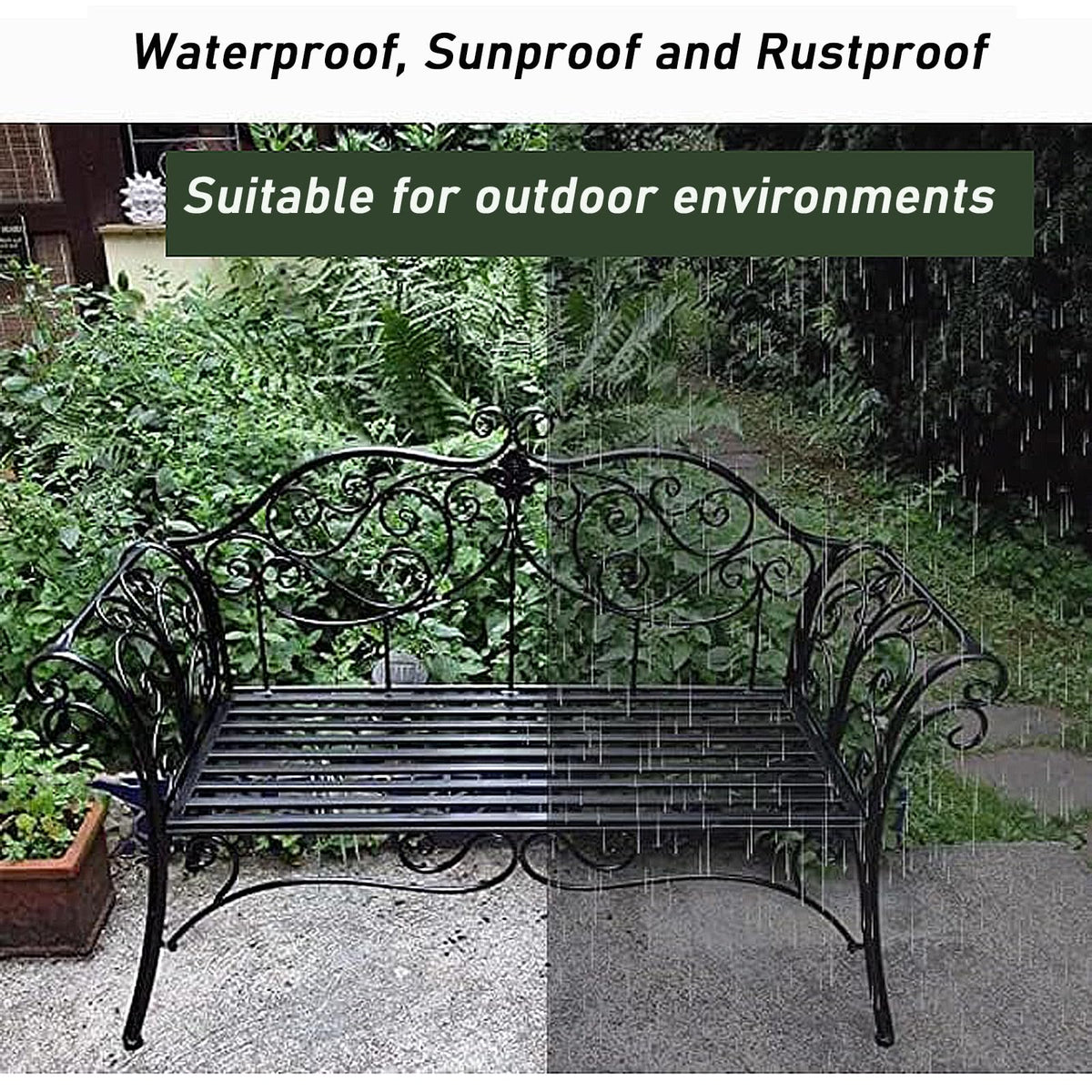 Cast Iron Outdoor Bench 400 lbs Capacity A5702