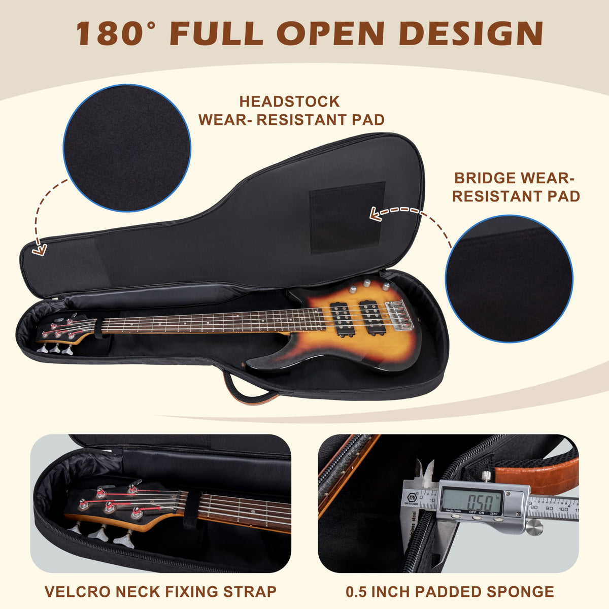 0.5" Thick Padded Bass Gig Bag P458031