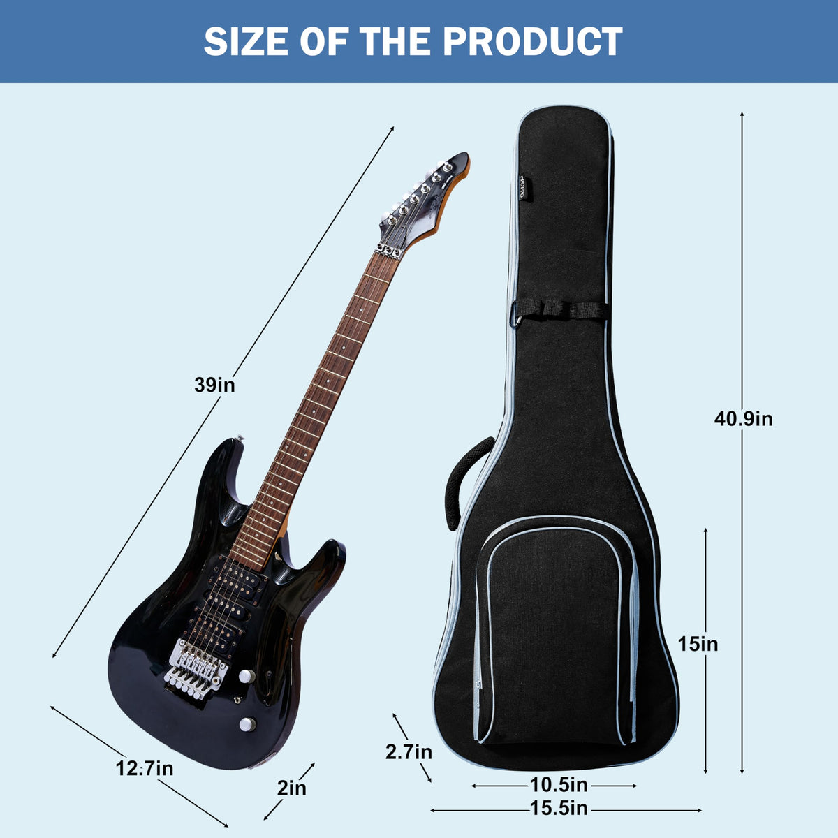 40 Inch 7mm Padded Waterproof Electric Guitar Gig Bag G695