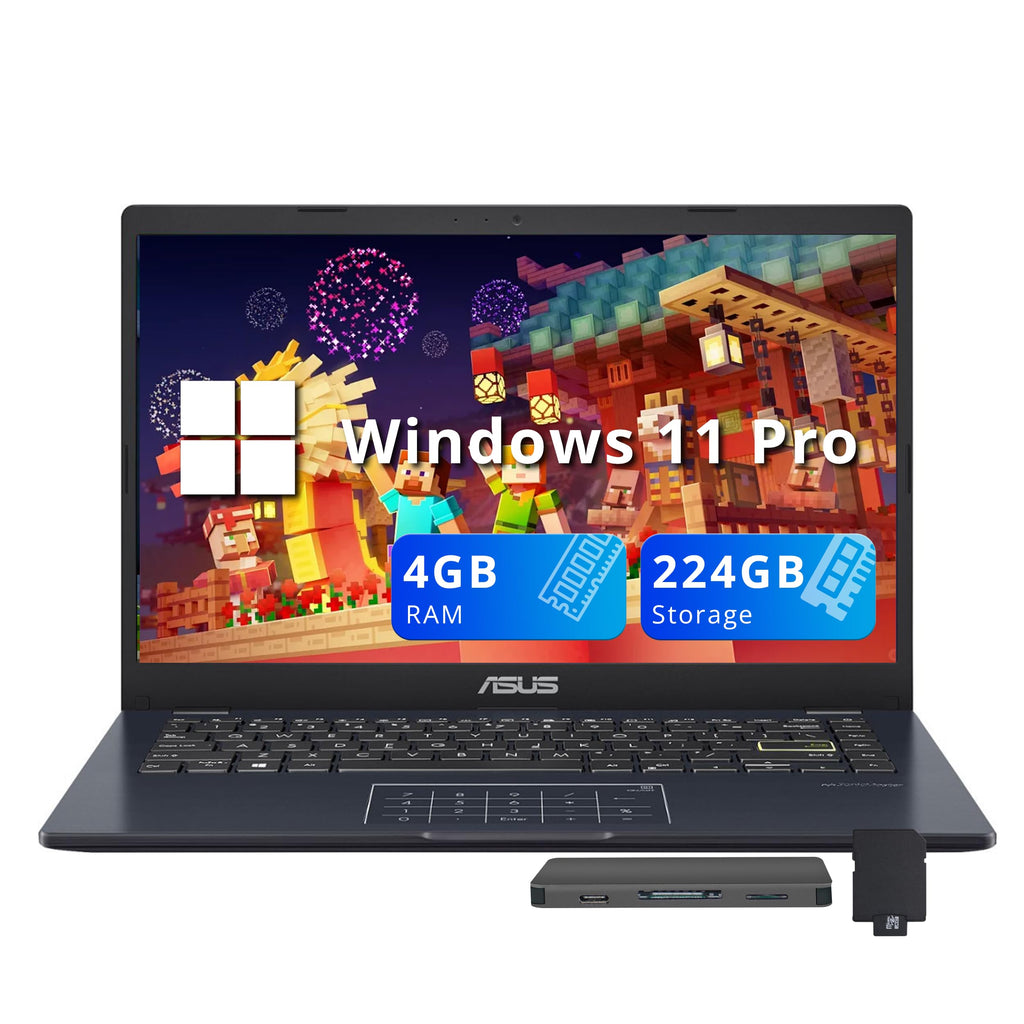 14" FHD Laptop, Intel Celeron N4500, 4GB RAM, 224GB Storage, Quiet Blue B144