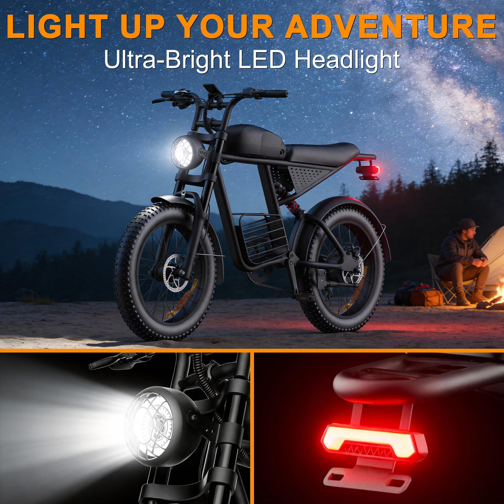 1000W Peak Motor 20" Fat Tire Electric Bike A566345