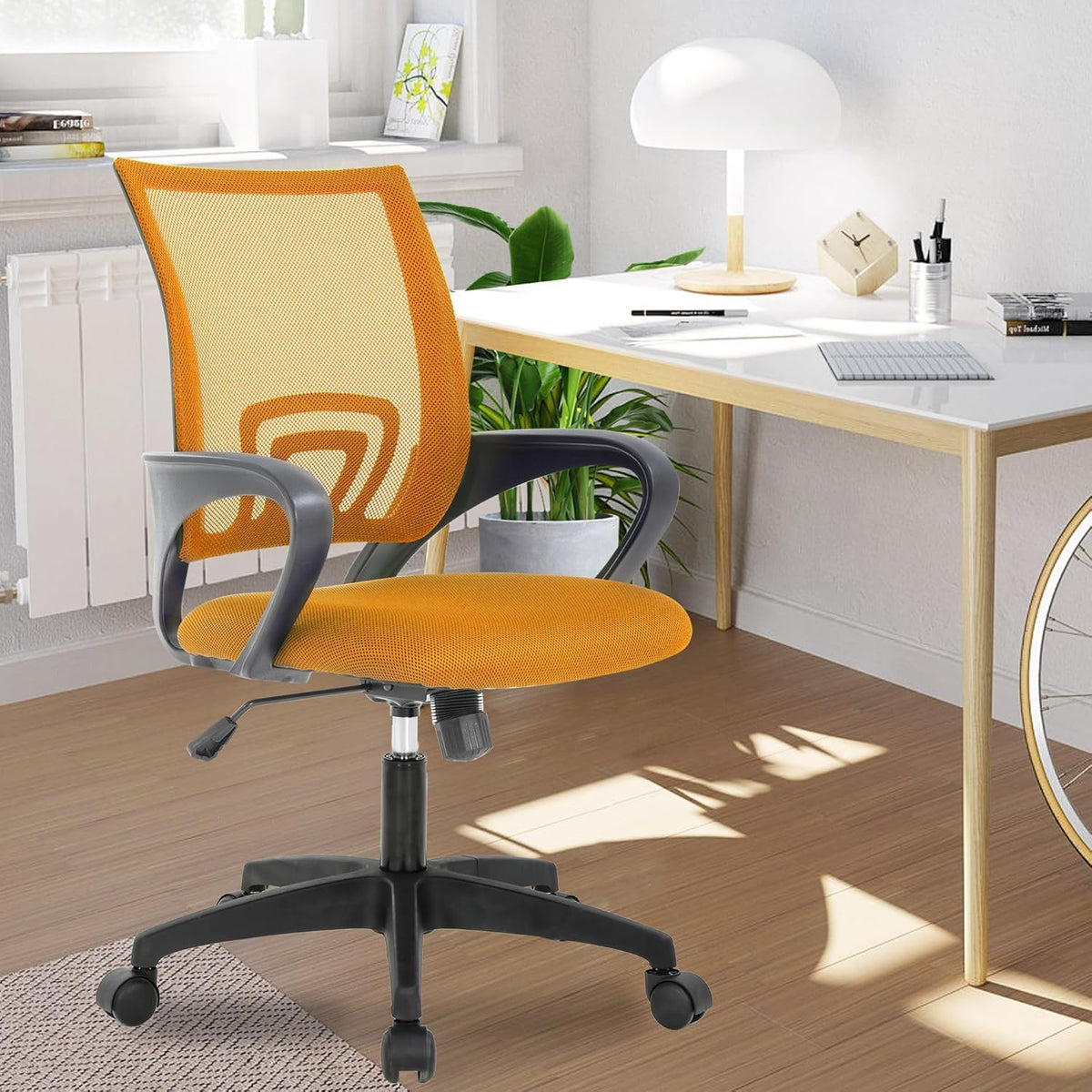 Orange Mesh Mid-Back Office Chair E748244