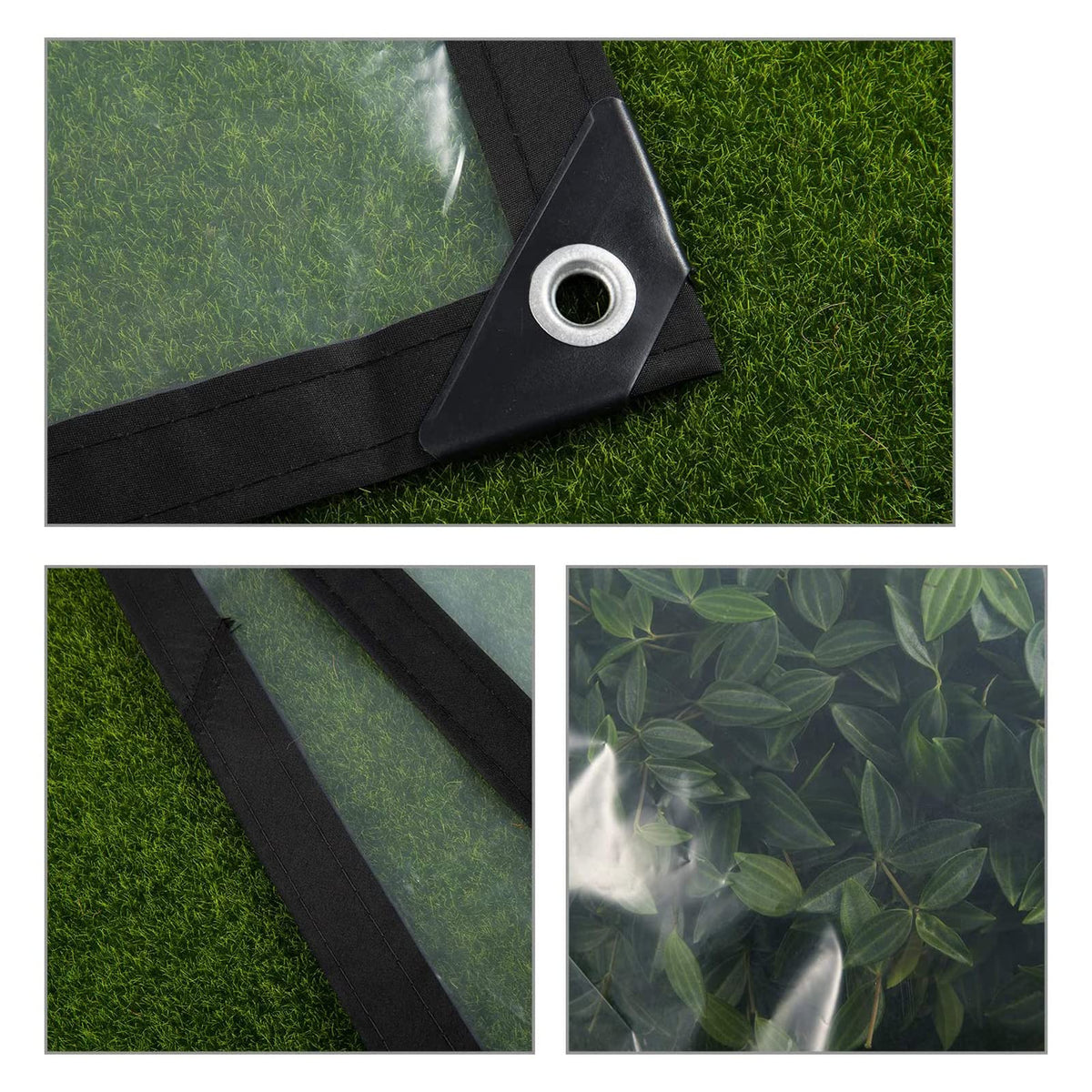 Heavy Duty Waterproof Clear 3x3ft Poly Tarp with Grommets S54256