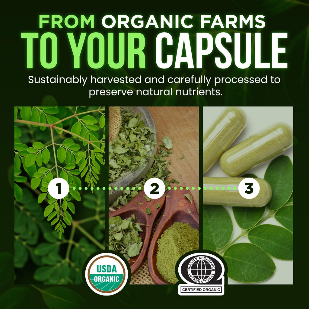 Organic Moringa 1000mg 120 Vegan Capsules N44160