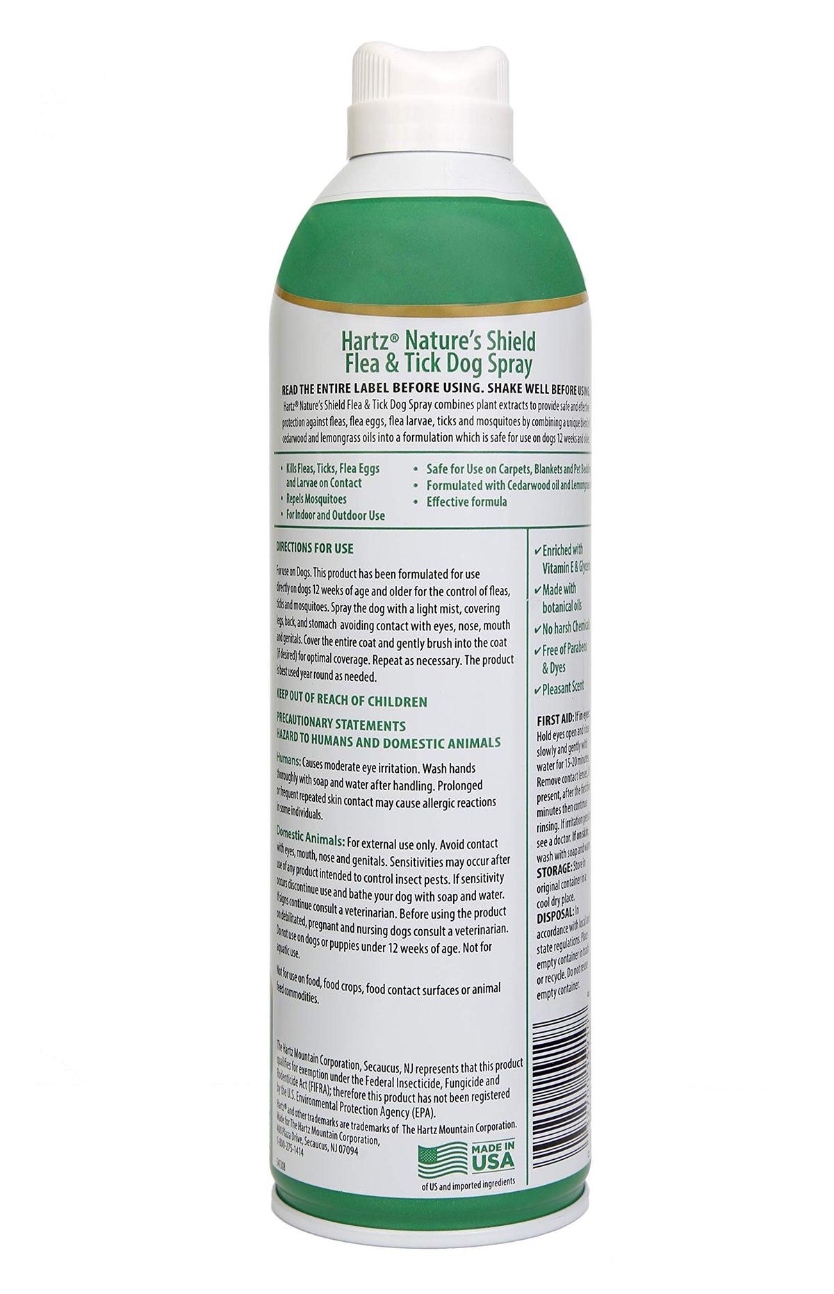 Flea & Tick Spray Treatment for Dogs with Cedarwood and Lemongrass Oil, 14 Ounces T966