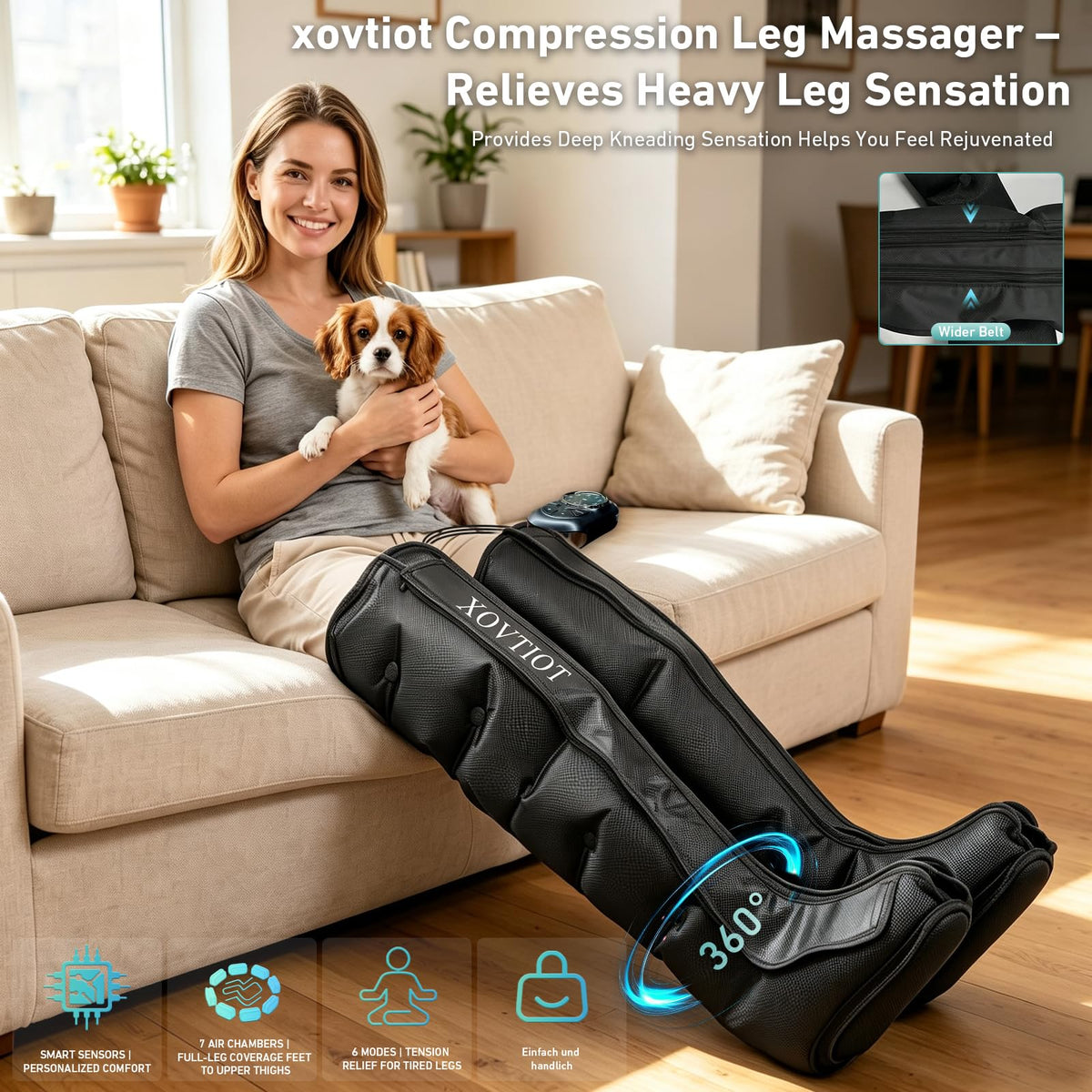 Air Compression Leg Massager with 6 Modes 3 Pressure Levels L558839