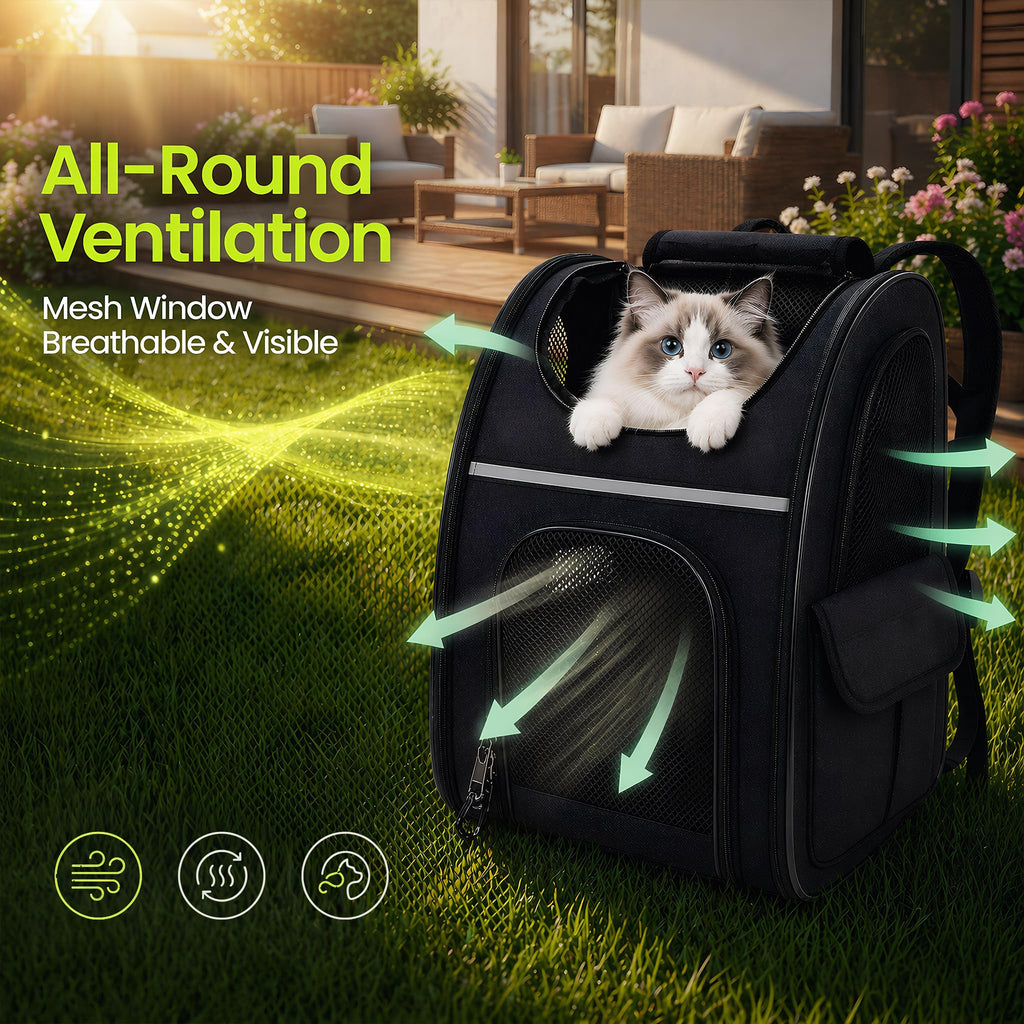 Expandable Cat Backpack Carrier with Breathable Mesh U699963
