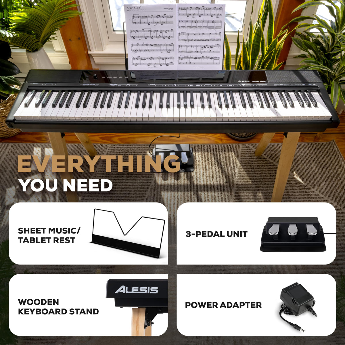 88-Key Black Digital Piano C668289