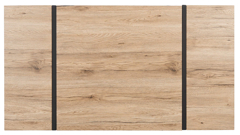 Rectangular Wood Top Black Metal Base Coffee Table U865