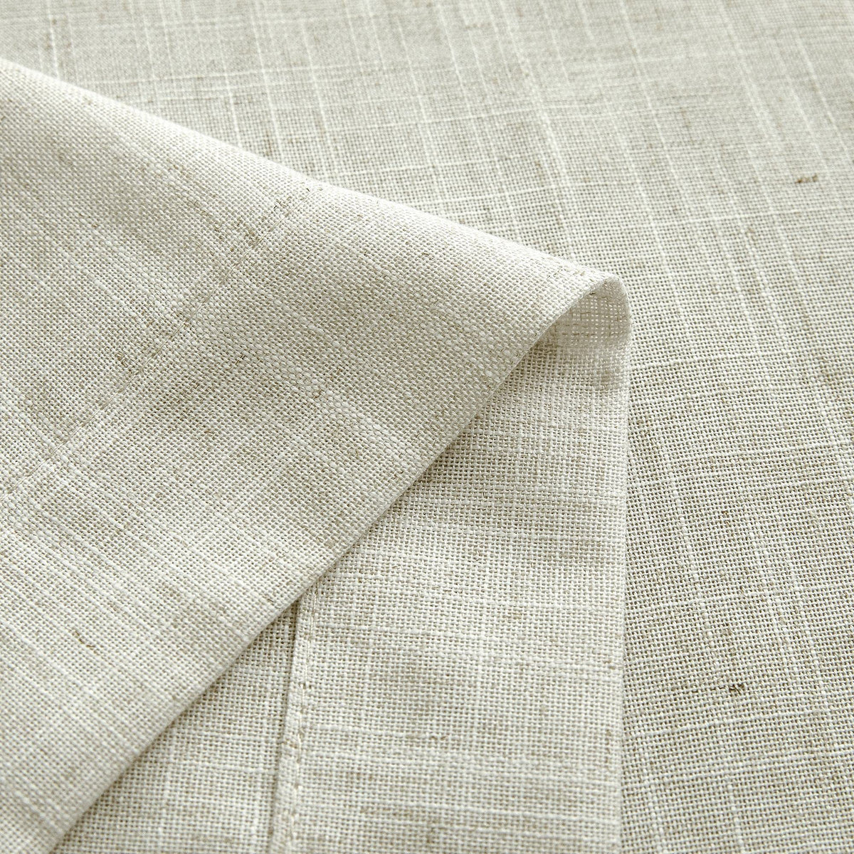 72 Inch Extra Wide Cream Semi Sheer Linen Curtains 2 Panels Set O5981